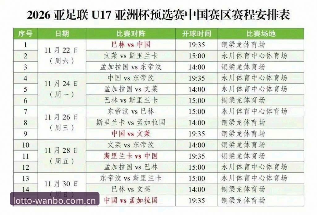 U17世界杯抽签结果详解：中国男女足出线前景与关键看点